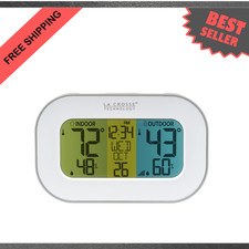 Wireless Temperature and Humidity Station with Tri-Color LCD Indoor Outdoor