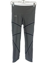 Under Armour Workout Leggings Compression Womens Small Gray Black Heat Gear
