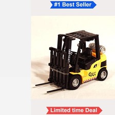 Diecast Forklift 5.5 Inch Yellow Metal Pull Back Action Light Sound Effects
