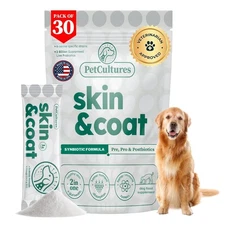 Skin Coat Synbiotic Formula 30 Pack Fish Oil Biotin Zinc Borage Oil Probiotics