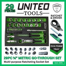 29PC 1/4" Metric Go-Through Socket Set-45-13mm