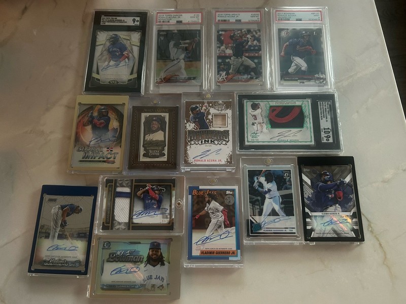 HIGH END CARD LOT AUTO PSA RC 1/1 w/ VLADDY JR. ACUNA LEO DE VRIES SAL STEWART