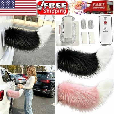 Remote & Sound Control Electric Car Tail, Fuzzy Wagging Moving Tail Car Cosplay