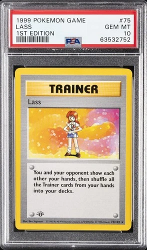 1999 POKEMON BASE SET 1ST EDITION #75 LASS PSA 10