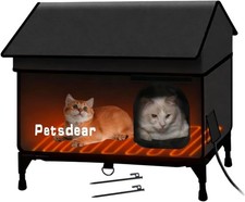 Heated Outdoor Cat House Weatherproof  Insulated Cat Shelter for Multiple Cats