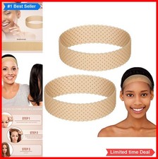 Silicone Wig Grip Band 2 Pack Light Brown Elastic Non Slip Adjustable Wig