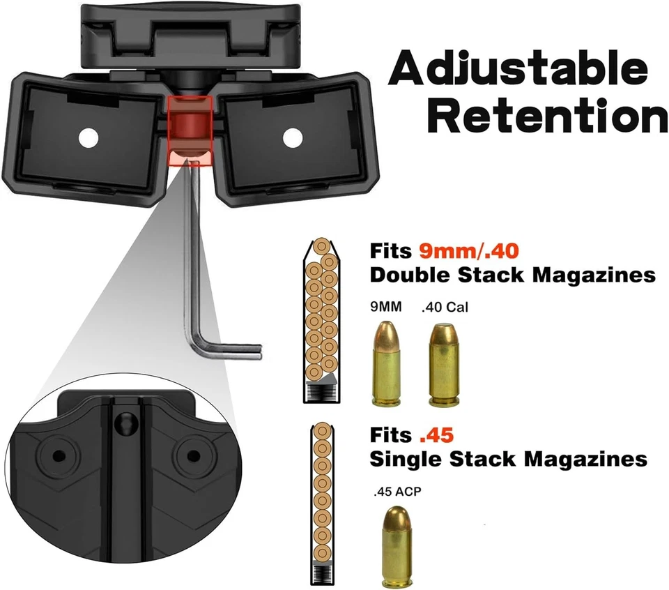 Durable Universal Magazine Holder for Tactical Use - Fits Most 9mm, 40, 45 Mags - Image 4 of 4