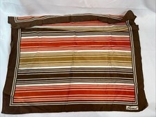Burmel Vintage Silk Scarf 22  Brown Orange White Striped MCM READ DESCRIPTION