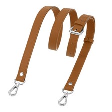 0.7" Genuine Leather Purse Strap for Bag Light Brown Silver Buckle