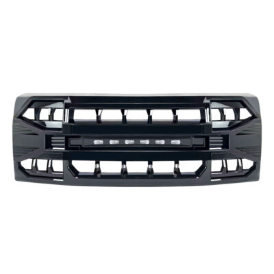 Front Armor Grille Bumper Grill For 2009-2014 Ford F150 F-150 Glossy Black ABS