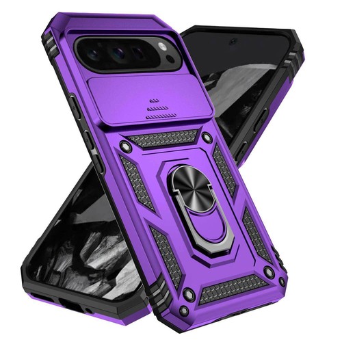 Stand Armor Camera Cover Phone Case For Google Pixel 6 7 8 9 Pro XL 8A 6A 7A 9A - 第 2/18 張圖片