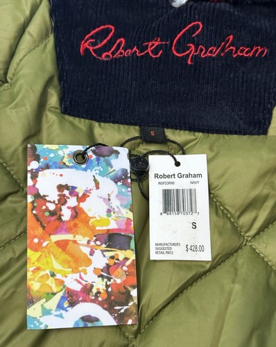 Robert Graham Men's Corduroy Ranch Jacket Lined Coat in Navy Size: S NWT$428 - Picture 8 of 9