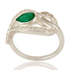 Green Aventurine White Topaz 925 Sterling Silver Ring Gemstone Jewelry
