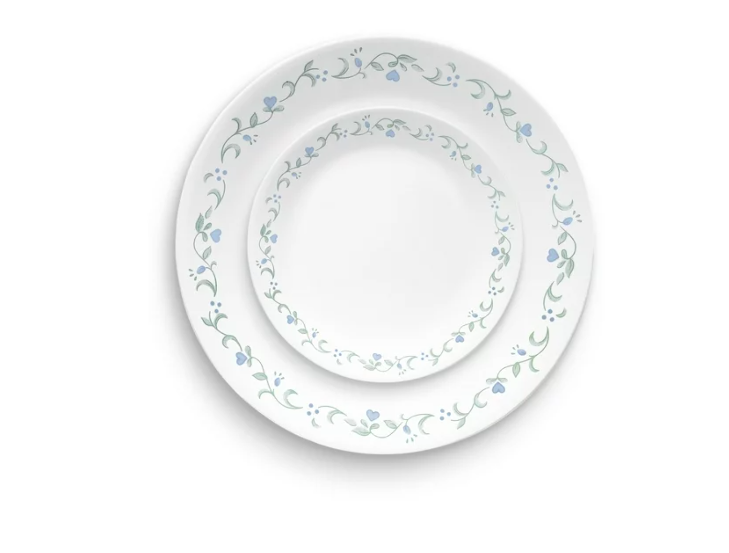 Corelle Country Cottage, White and Green Round 12 Piece Dinnerware Set