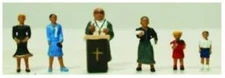 HO Scale Model Power Figures PASTOR & CONGREGANTS 6 PIECES Item #5737