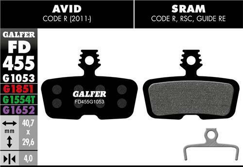 Galfer Disc Brake Pads Sram Code R RSC Guide RE MTB G1053 NEW FD455 - 第 1/3 張圖片