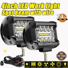 4 Led Work Light Bar Pods Flood Spot Combo Fog Driving Kit Atv Offroad Wiring