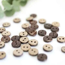 20pcs  -9mm coconut Wood Button,  2hole Wood Button, Wood Button Trim