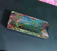 Certified 100.35 Ct EMERALD Cut Natural Pink Rutilated Quartz Loose Gemstone