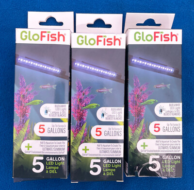 Lot of 3 GloFish 5 Gallon LED Light - NEW