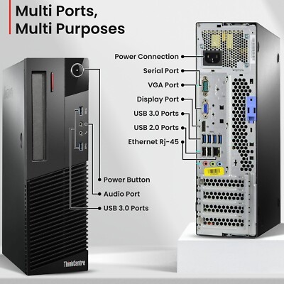 Lenovo M83 Desktop Computer PC Intel i5-4th 8GB 500GB 19