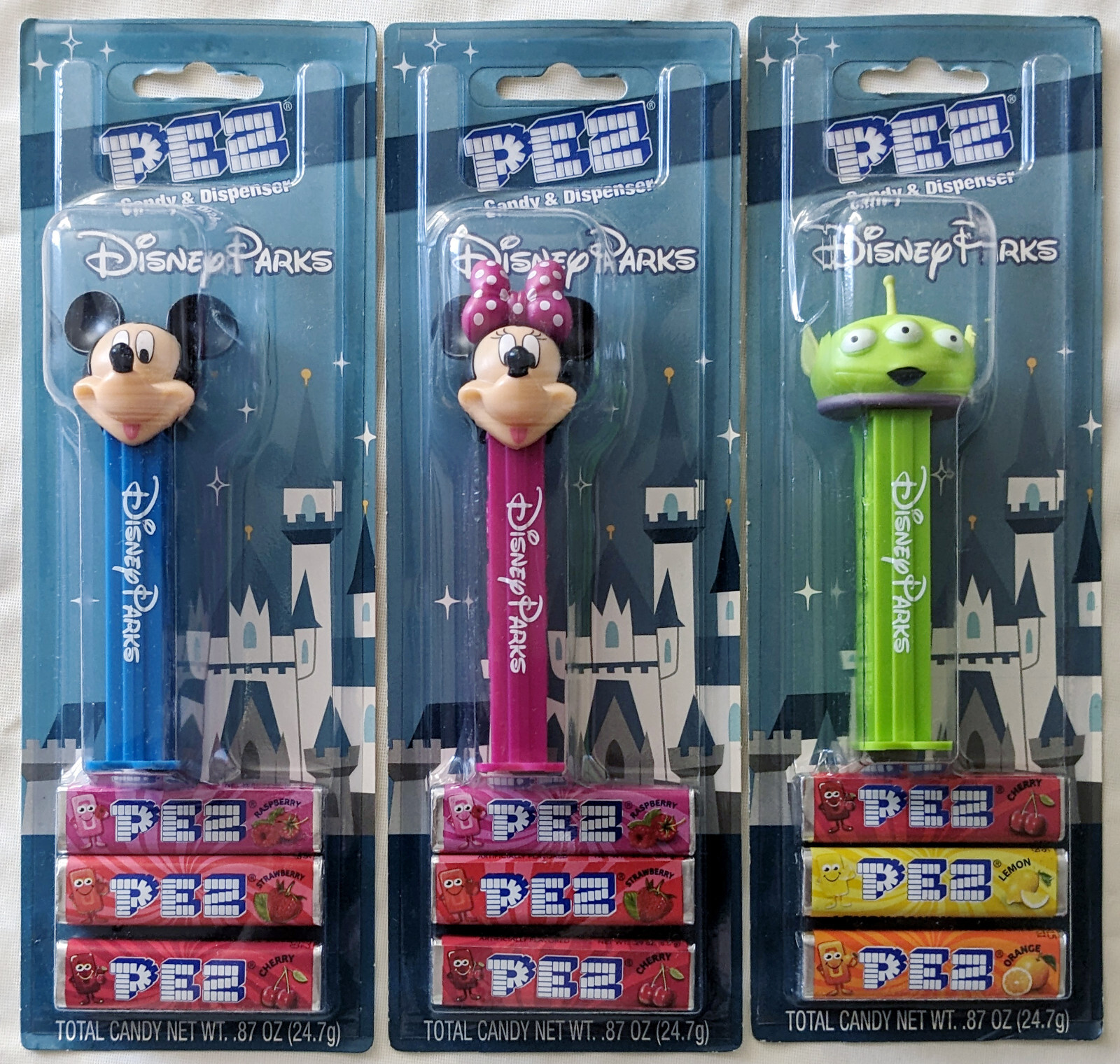 3 Mint Disney Parks Exclusive Pez 2019 : Mickey, Minnie, and Alien Mint on Cards