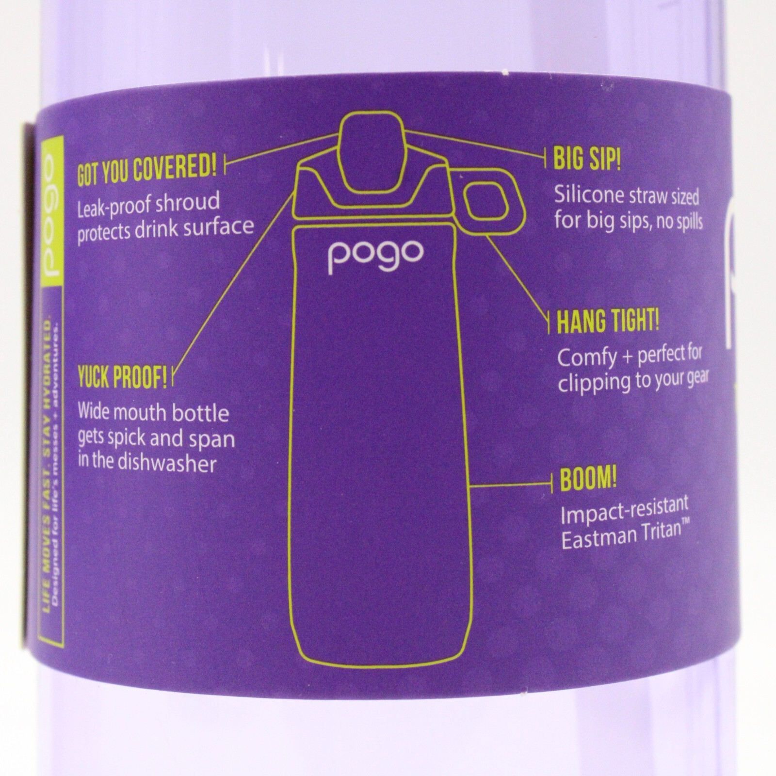 Sport Tritan Plastic Water Bottle Soft Straw Flip Lid LILAC 32oz Bundle Of 2