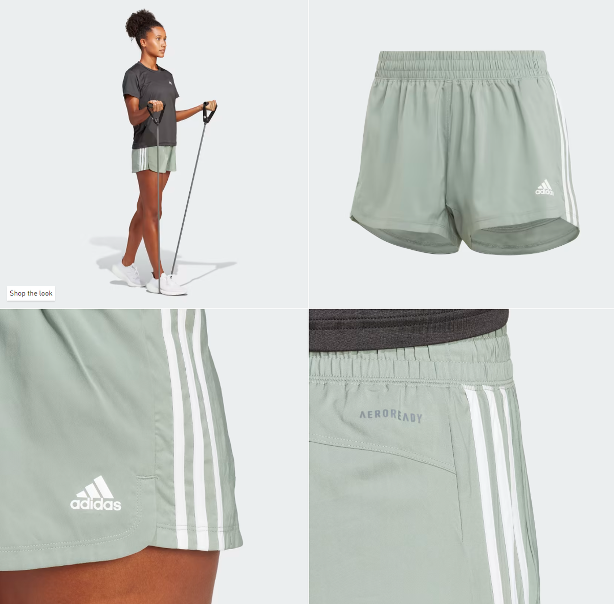 Green Adidas Stripe Shorts Womens Adidas Pacer 3-Stripes Woven