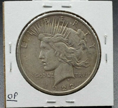 1922年 アメリカ ピースダラー（Peace Dollar）本物保障 1922 D Peace Dollar F Fine 90% Silver $1 US Coin Collectible