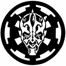 Vinyl Decal for Window - Darth Maul w/ Empire Logo (Star Wars)