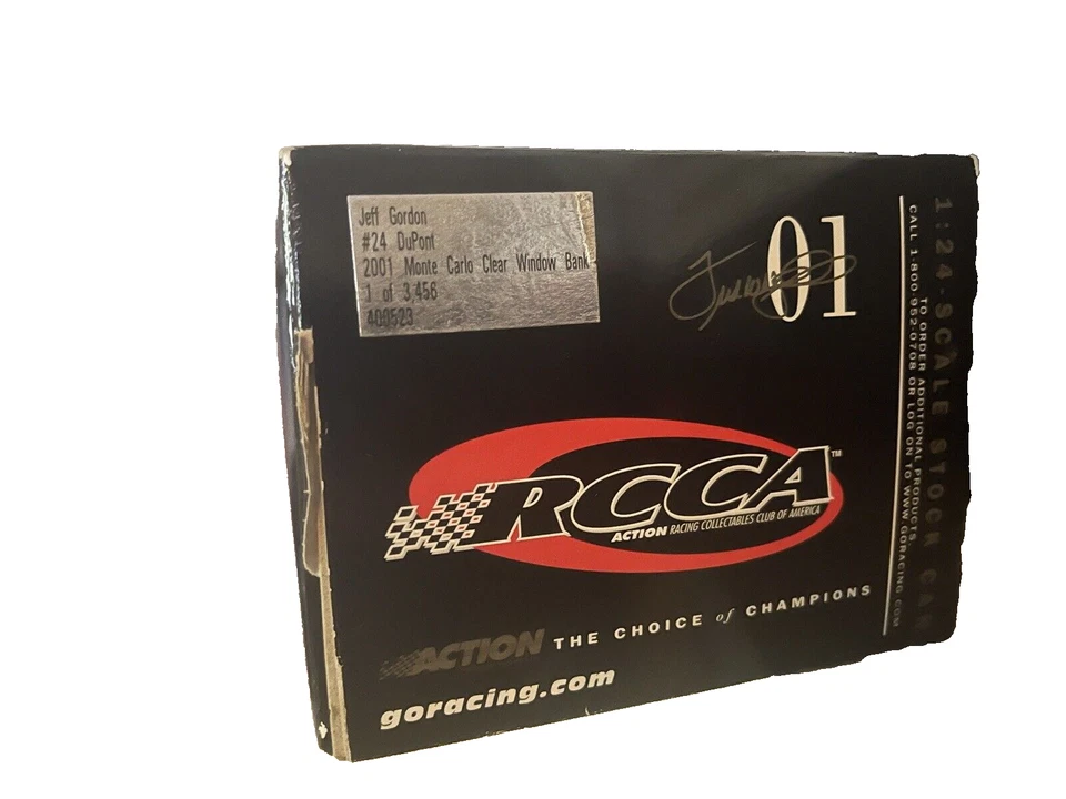 Jeff Gordon #24 DuPont 2001 Monte Carlo banco ventana transparente 1:24 acción carreras Foto 2 de 4