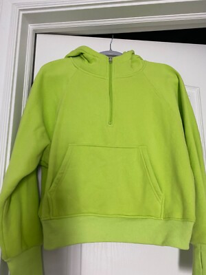 Filly Flair neon green scuba half zip hoodie size small