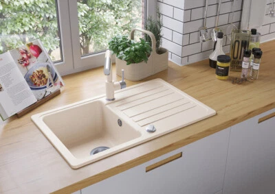 VICTORY Küchenspüle Granitspüle W760 - ab 45er Unterschrank, 76,5 x 46 cm NEU