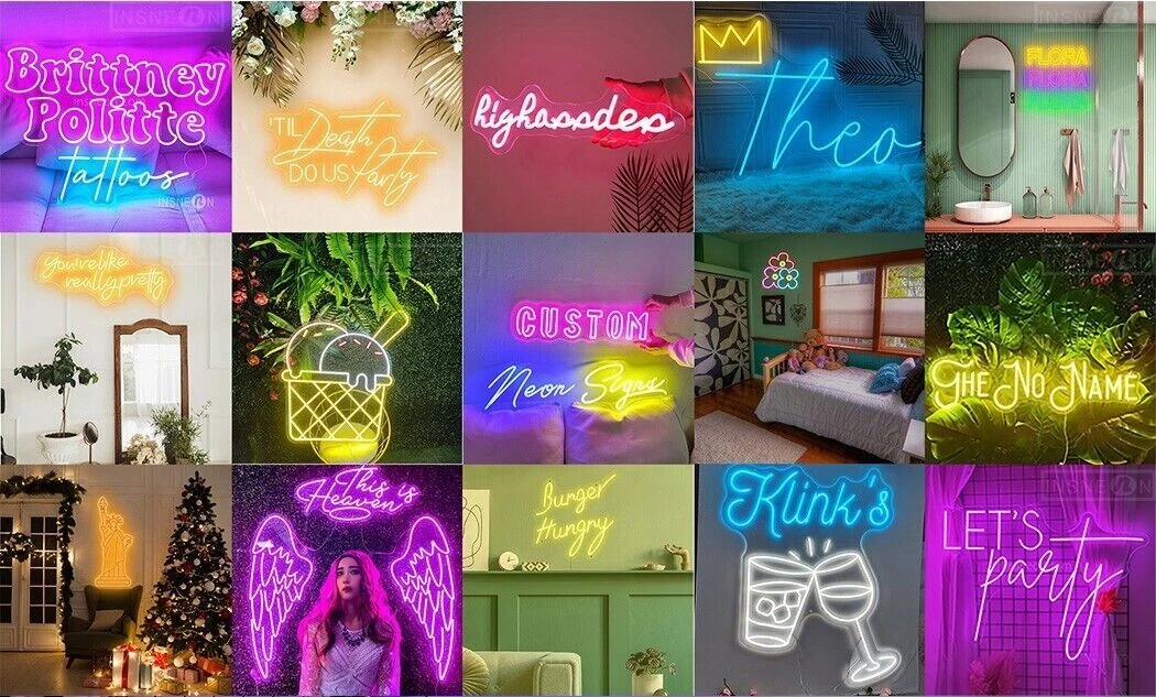 Custom Halloween Party Bats and Moon Neon Sign