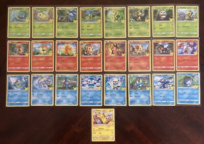 Pokemon 25th Anniversary Mcdonald's Full Regular Set 1-25 In