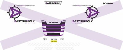 1.76 East Suffolk logistics decals for Oxford Diecast R series Scania
