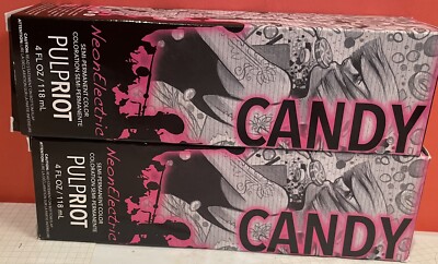 TWO 4oz Tubes CANDY Neon Electric Pulp Riot Semi Permanent Color 100% AUTHENTIC