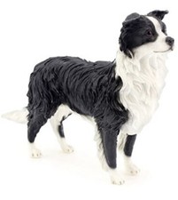 Image of Dog Breed Standing Border Collie Sheepdog Ornament Resin Figurine Gift Boxed