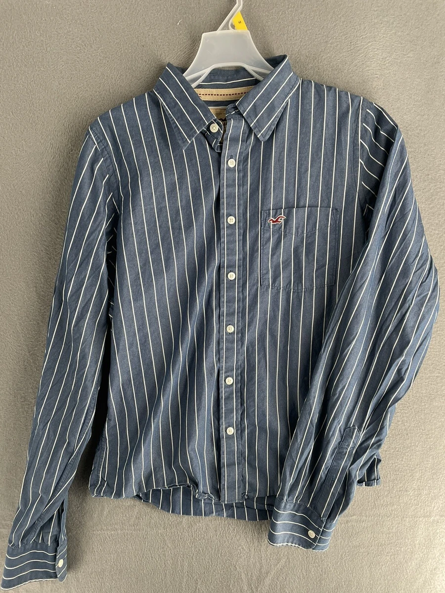 Hollister Button Up Shirt Mens XL Long Sleeve Pin Stripe Casual