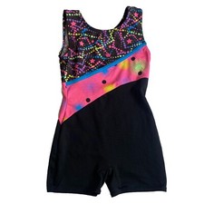 Freestyle By Danskin Activewear Dance Romper Unitard One Piece 4/5 Pink Black