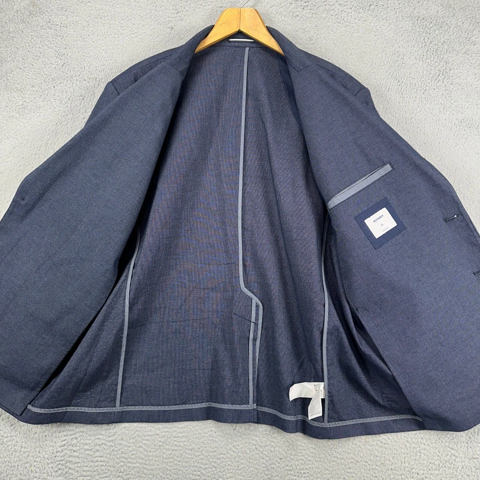 Old Navy Women Sport Coat Blazer 2XL Navy Blue Stretch Pocket Long Sleeve Ladies - Image 3 of 4