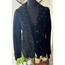 Mark Alan rhinstone studded black suede blazer size M