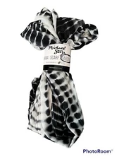 Michael Stars Black & WhiteTie Dye Ruana Scarf Sarong OS Casual Multi Wrap NWT
