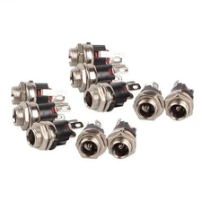 10PCS DC Power Supply Jack Socket Female Panel Mount Connector 3-Pin 5.5 x 2.1mm