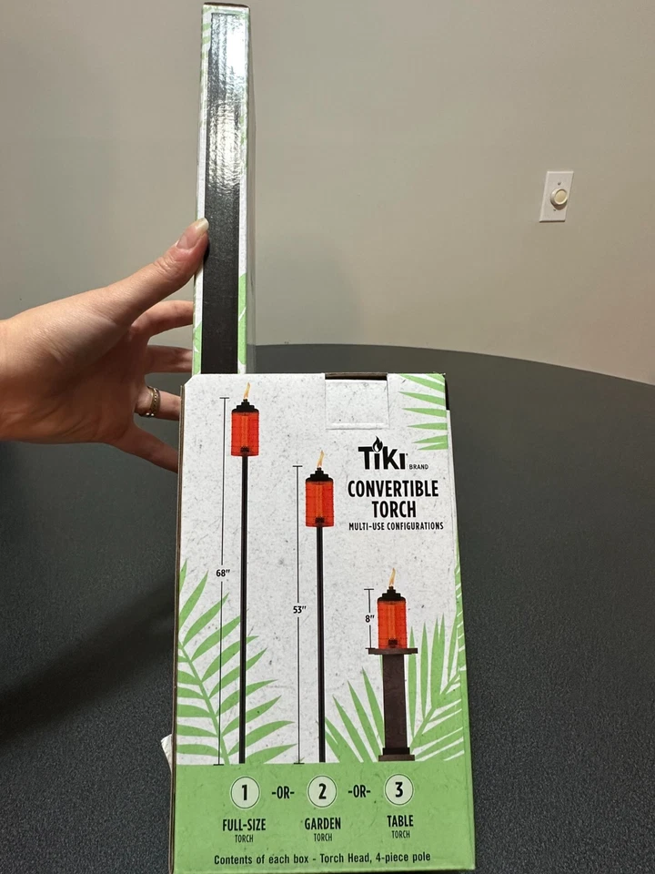 Pack of 3 New TIKI Brand Convertible Torch, 68” Full Size, 54" Garden, 8” Table - Image 2 of 4