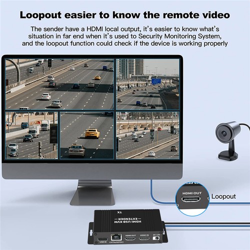 60M HDMI KVM Extender POC over Ethernet Cat5e/cat6 1080P RJ45 HDMI USB Extender - Picture 8 of 11