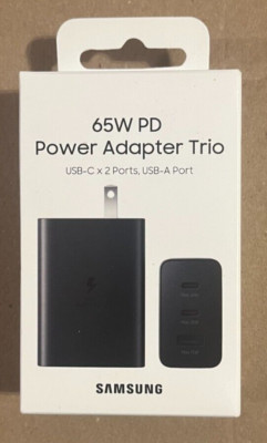 Samsung 65W PD Power Adapter Trio USB-C & USB-A    (New)