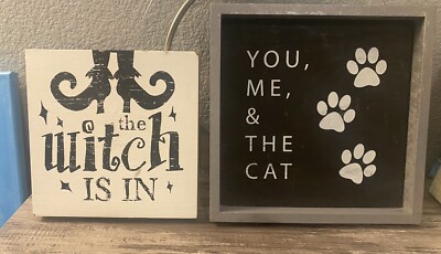 You Me & The Cat Framed + The Witch Is In Wall Art combo!