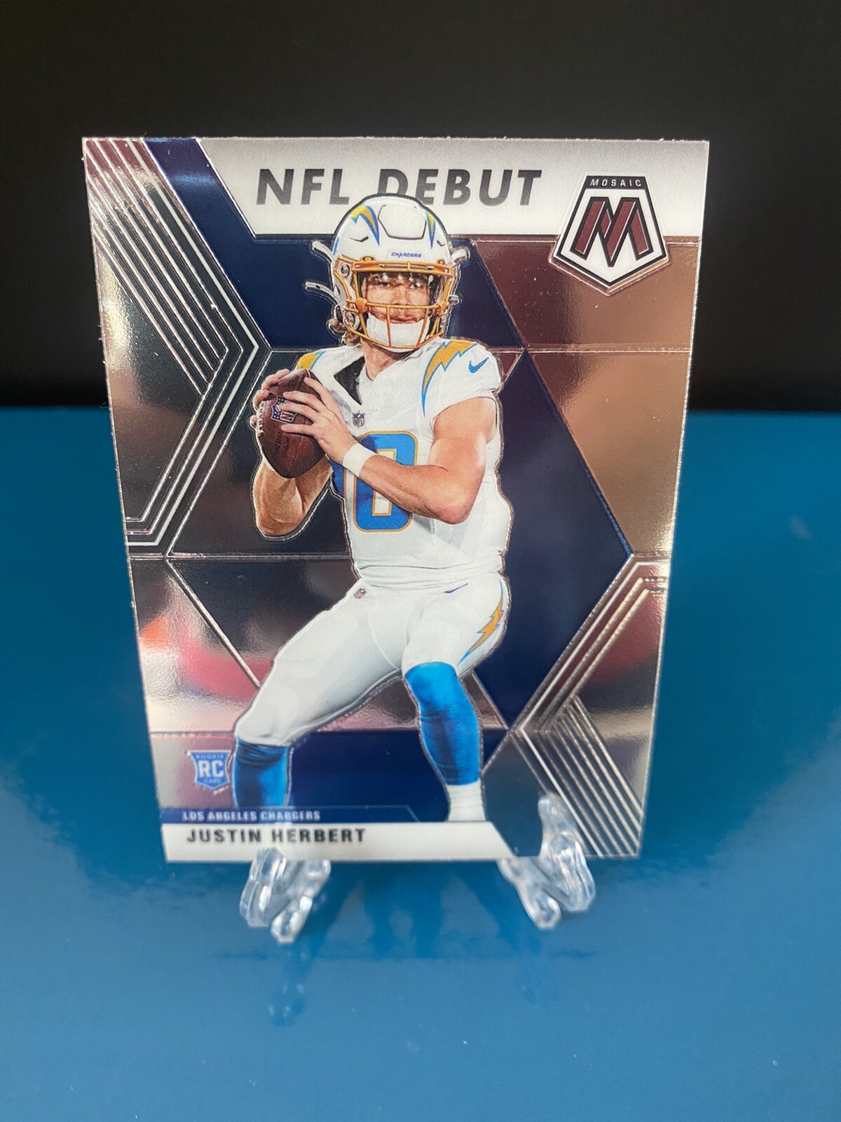 2020 Panini Mosaic Justin Herbert NFL Debut Rookie #263 LA Chargers