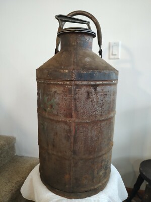 Vint. 20s 30s 10 Gal. Service Station Oil Gas Can Progress Mfg. Co.